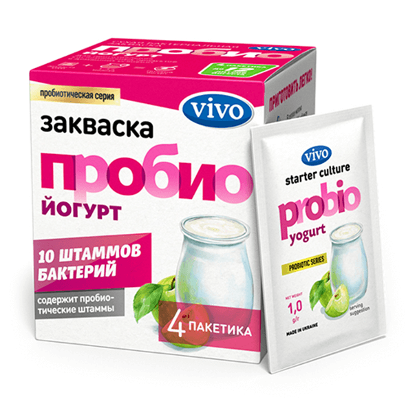 Закваска бактериальная "ПРОБИОЙОГУРТ VIVO" 4 пак *1,0г — фото с сайта tinytoy.kz
