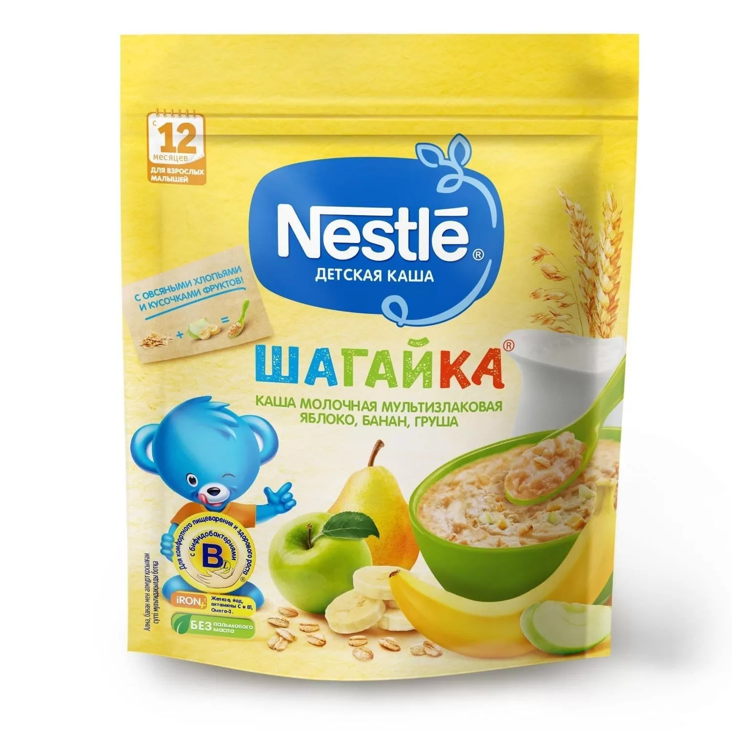 12424658 NESTLE Шагайка МЗл ЯблБанГруш ДП 9*200г купить с доставкой в  Атырау - Интернет-магазин детский товаров TinyToy